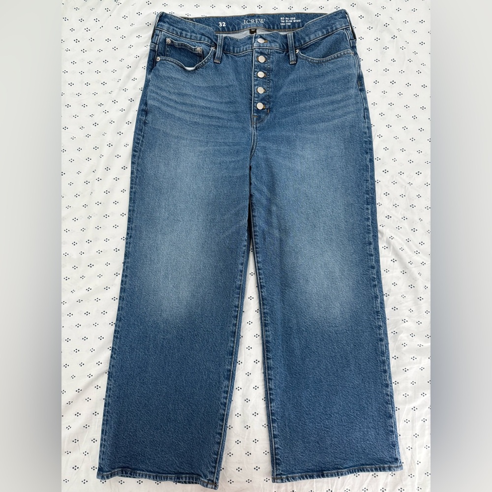 J. Crew Button-Up Slim-Wide Jeans